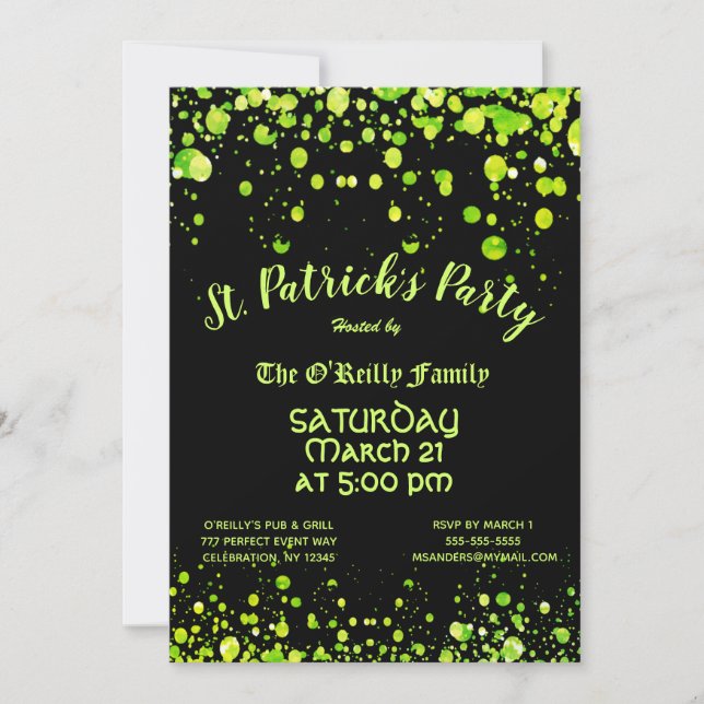 Invitación Fiesta de San Patricio (Anverso)