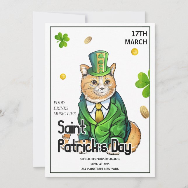 Invitación Fiesta de San Patricio (Anverso)