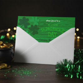 Invitación Fiesta de San Patricio de Madera Verde Rústica
