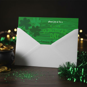 Invitación Fiesta de San Patricio de Madera Verde Rústica
