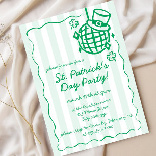 Invitación Fiesta de San Patricio Dibujada a Mano en Verde