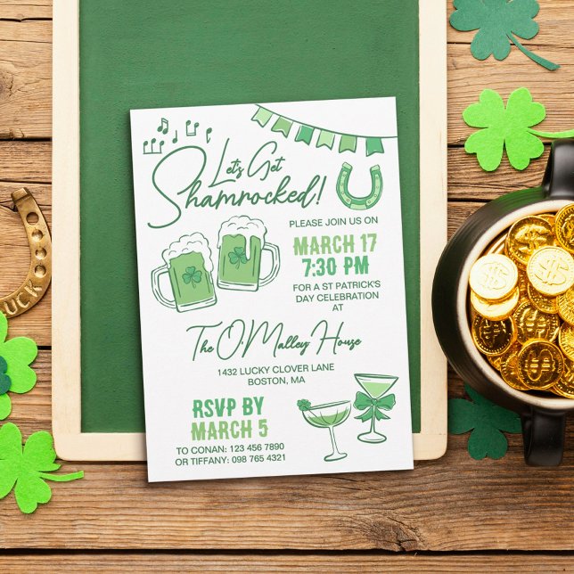 Invitación Fiesta de San Patricio Let's Get Shamrocked (Subido por el creador)
