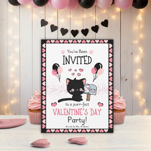 Invitación Fiesta de San Valentín adorable corazones rosados