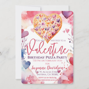 Invitación Fiesta de San Valentín de cumpleaños