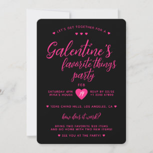 Invitación Fiesta de San Valentín de las cosas favoritas de G