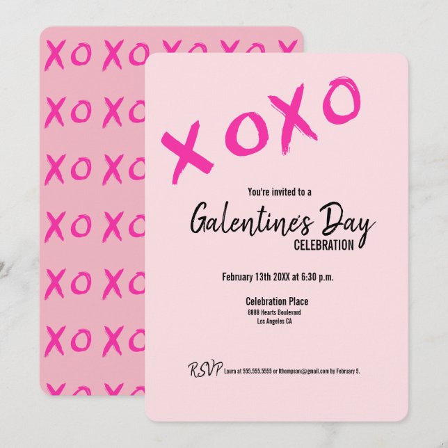 Invitación Fiesta de San Valentín de los amigos de Galentine'