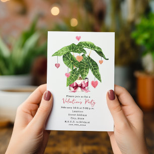 Invitación Fiesta de San Valentín de plantas de interior