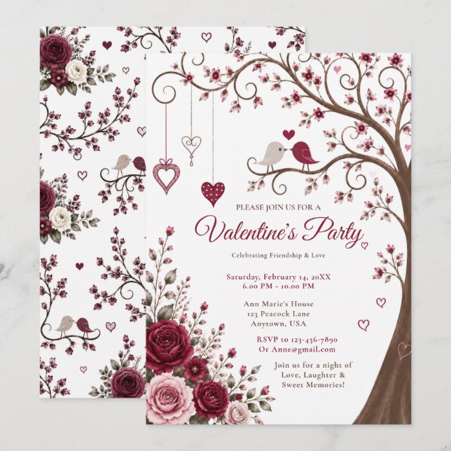 Invitación Fiesta de San Valentín en Borgoña (Anverso / Reverso)