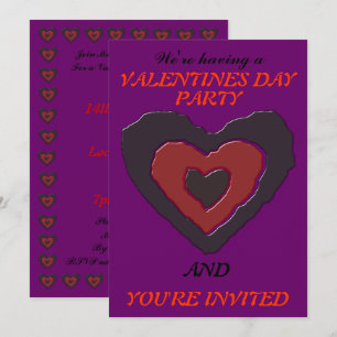 Invitación Fiesta de San Valentín personalizada con corazón d