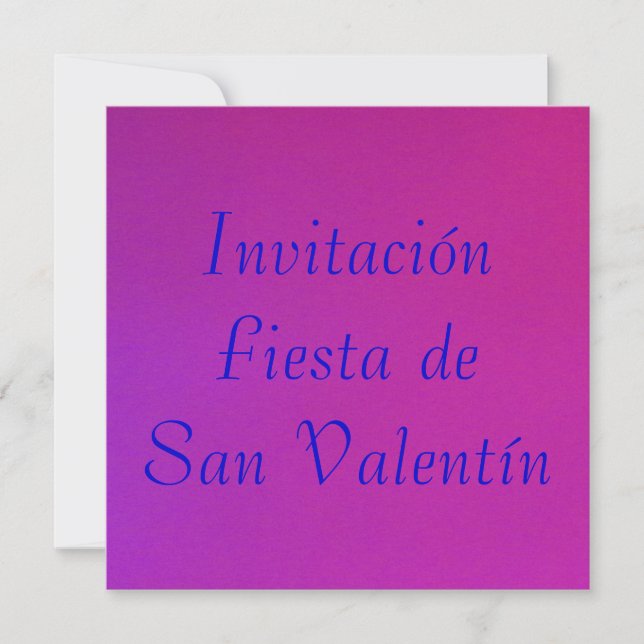 Invitación - Fiesta de San Valentín - Púrpura-Rosa (Anverso)