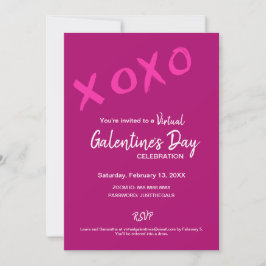 Invitación Fiesta de San Valentín rosa del Día de las Galenti