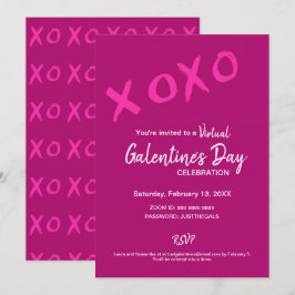 Invitación Fiesta de San Valentín rosa del Día de las Galenti