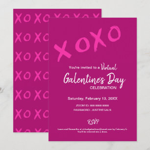 Invitación Fiesta de San Valentín rosa del Día de las Galenti