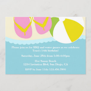 Invitación Fiesta de Sandals y Beach Ball Beach Party