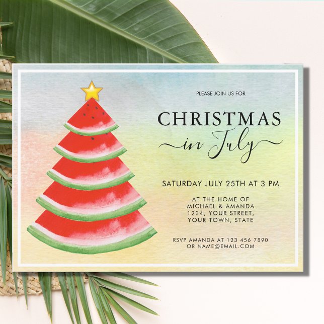 Invitación Fiesta de sandía en Navidad en julio (Subido por el creador)