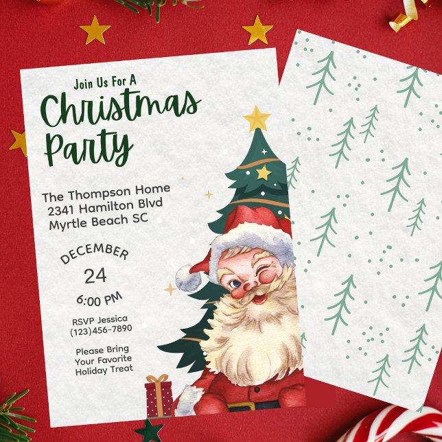 Invitación Fiesta de Santa Navidades Retro Vintage (Subido por el creador)