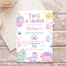 Fiesta de segundo cumpleaños de Cute Dinosaur Two-