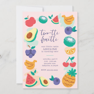 Invitación Fiesta de Segundo Cumpleaños de Fruta de Dos Tierr