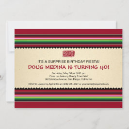 Invitación Fiesta de serape mexicano - Horizontal