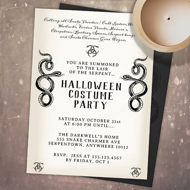 Invitación Fiesta de serpientes adultos de Halloween (Subido por el creador)