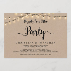 Invitación fiesta de Siempre Felices, Elopement Luces de Cade