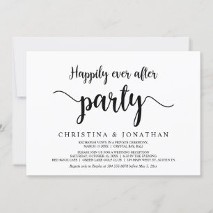 Invitación fiesta de Siempre Felices, Elopement Rústico Moder