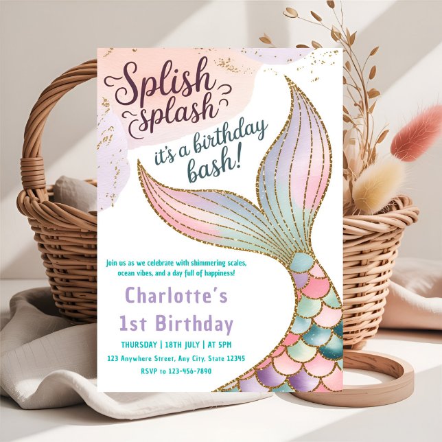 Invitación Fiesta de Sirena Bajo el Mar (Subido por el creador)