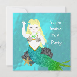 Invitación Fiesta de sirena de baño