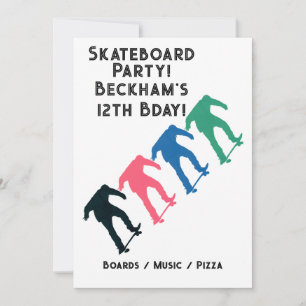 Invitación Fiesta de skateboard