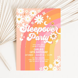 Invitación Fiesta de Sleepover Daisy Retro Hippie Cumpleaños