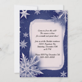 Invitación Fiesta de Snowflakes and Stars Navidades