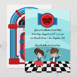 Invitación Fiesta de Sock Hop del 4 de julio