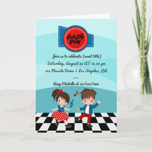 Invitación Fiesta de Sock Hop del 4 de julio