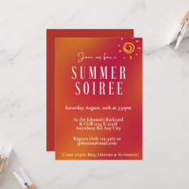 Invitación Fiesta de soirée de verano con gradiente de puesta