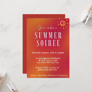 Invitación Fiesta de soirée de verano con gradiente de puesta