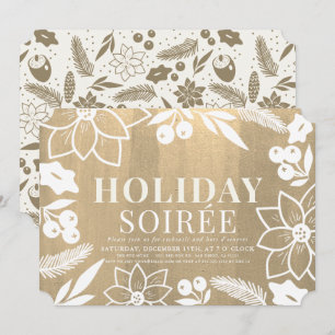 Invitación Fiesta de Soirée, el feriado de oro de Winter Foll