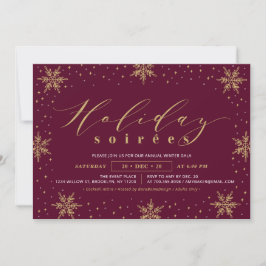 Invitación Fiesta de Soiree Gold & Burgundy Corporate Holiday