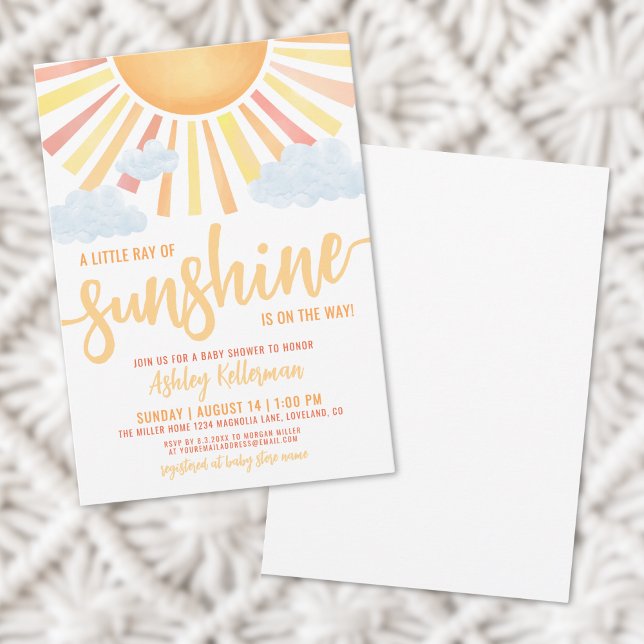 Invitación Fiesta de Sol Boho de Género Neutral para el Bebe (Sunshine Boho Gender Neutral Sun Baby Shower Invitation)
