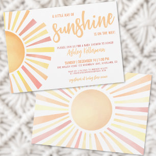 Invitación Fiesta de Sol Boho de Género Neutral para el Bebé 