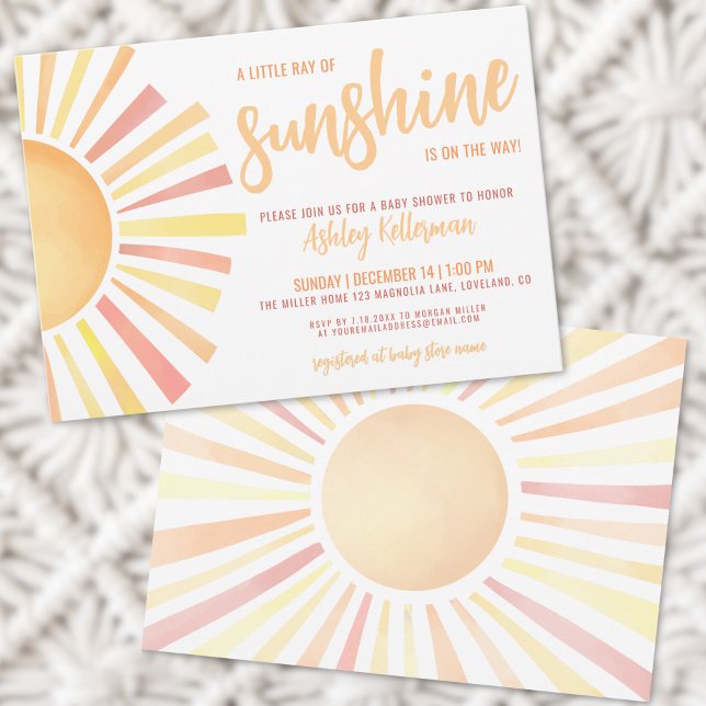 Invitación Fiesta de Sol Boho de Género Neutral para el Bebé  (Sunshine Gender Neutral Boho Sun Baby Shower Invitation)
