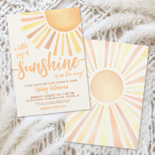 Invitación Fiesta de Sol Boho Neutral para el Bebé