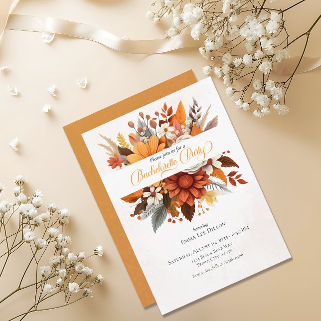 Invitación Fiesta de solomillo floral de otoño (Subido por el creador)