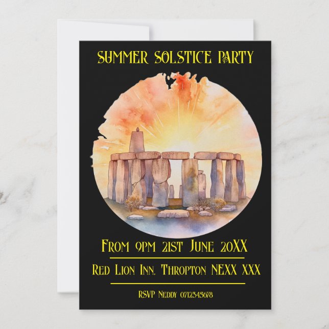 Invitación Fiesta de solsticio de verano (Anverso)