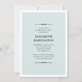 Invitación Fiesta de soltera azul y elegante. Modernidad