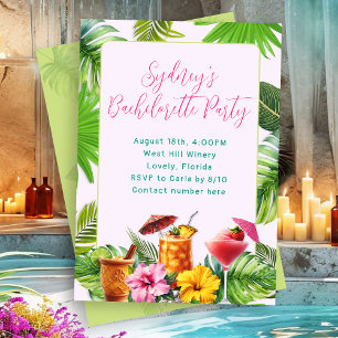 Invitación Fiesta de Soltera con Bebidas Tropicales