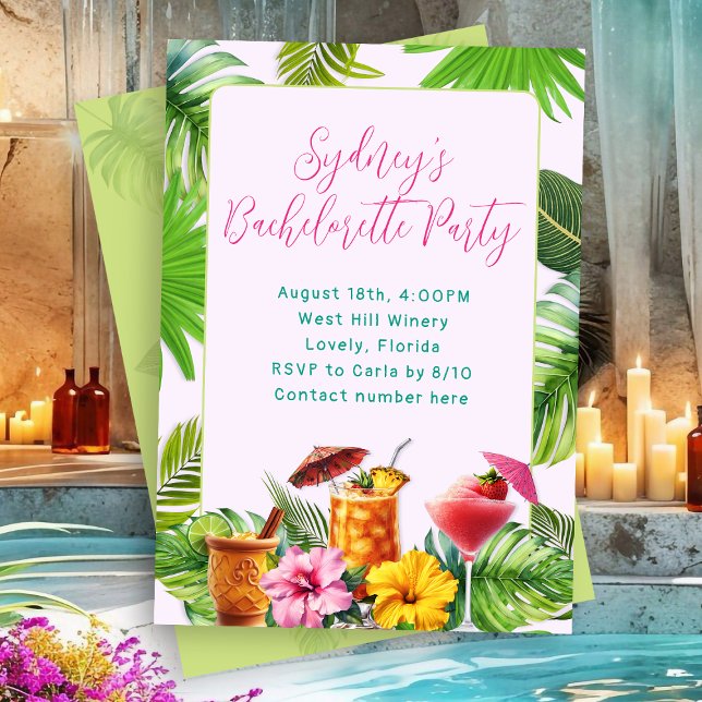 Invitación Fiesta de Soltera con Bebidas Tropicales (Subido por el creador)