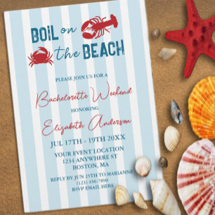 Invitación Fiesta de soltera con mariscos hervidos