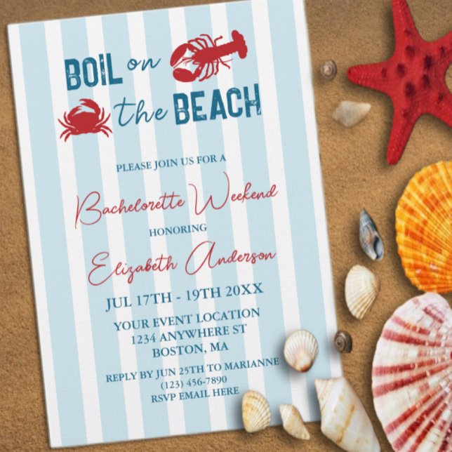 Invitación Fiesta de soltera con mariscos hervidos (Subido por el creador)