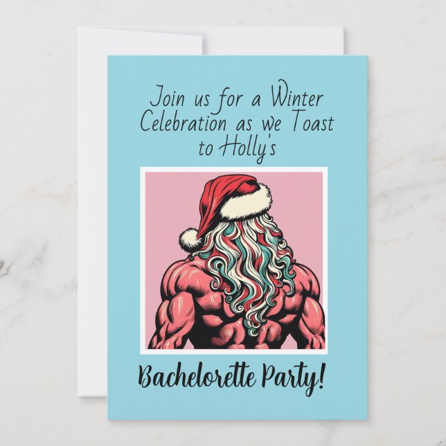 Invitación Fiesta de soltera de diciembre de Santa personaliz (Anverso)