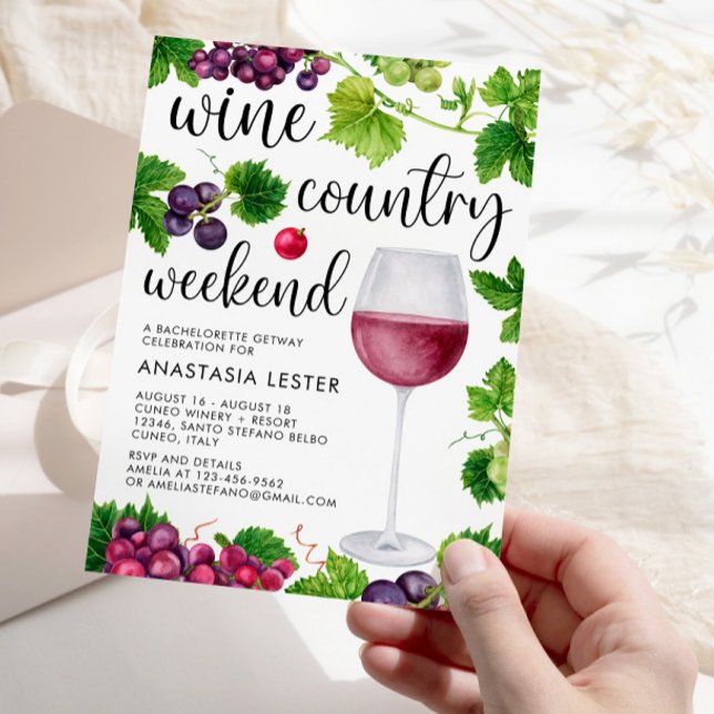 Invitación Fiesta de soltera de fin de semana de Wine Country (Subido por el creador)